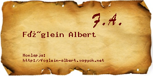 Föglein Albert névjegykártya
