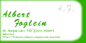 albert foglein business card